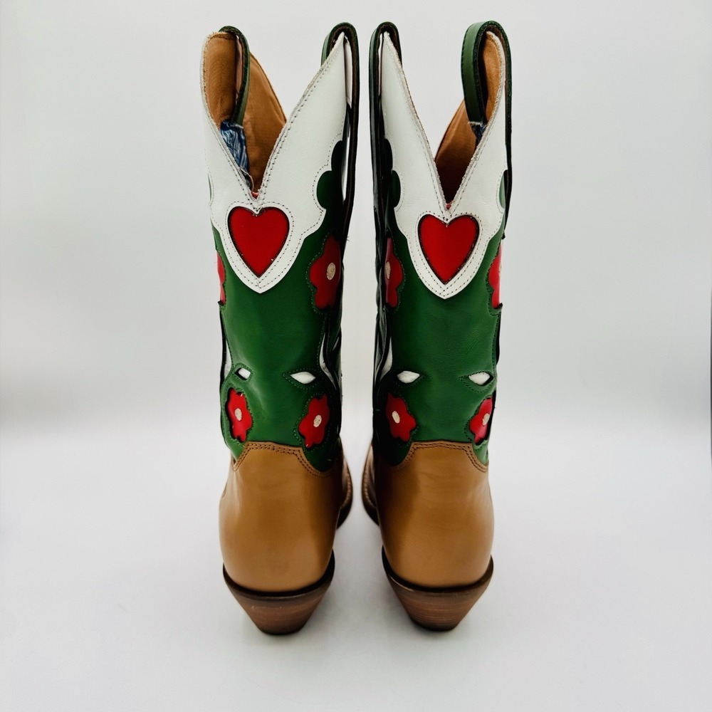 Dingo Coming Up Roses Boots Women's Size 6.5 Camel Leather - Picture 4 of 16
